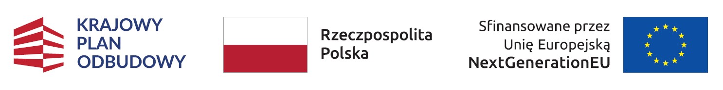 Logotypy: Krajowy Plan Odbudowy, Rzeczpospolita Polska, Unia Europejska