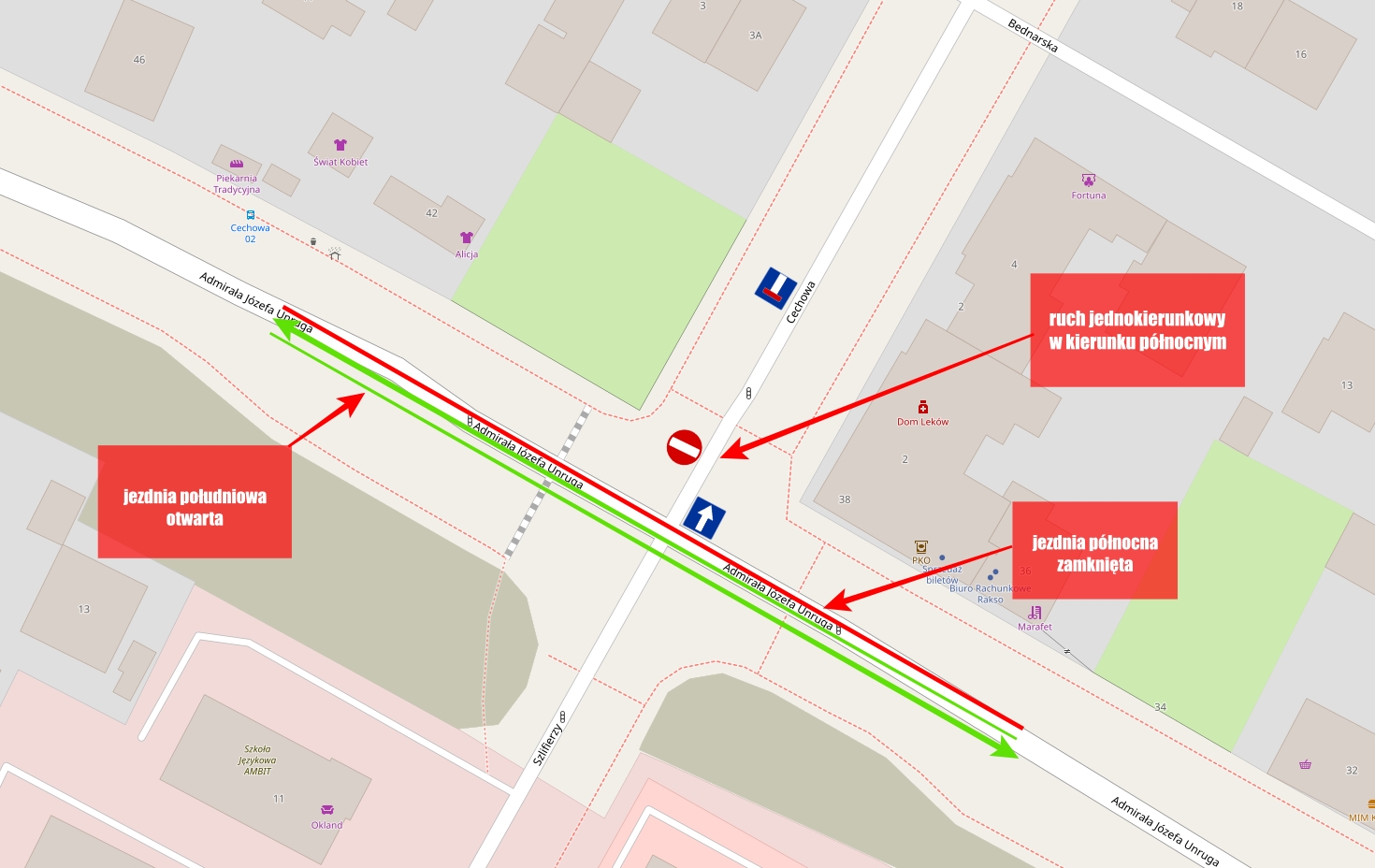 Źr&oacute;dło: Open Street Map, ZDIZ Gdynia