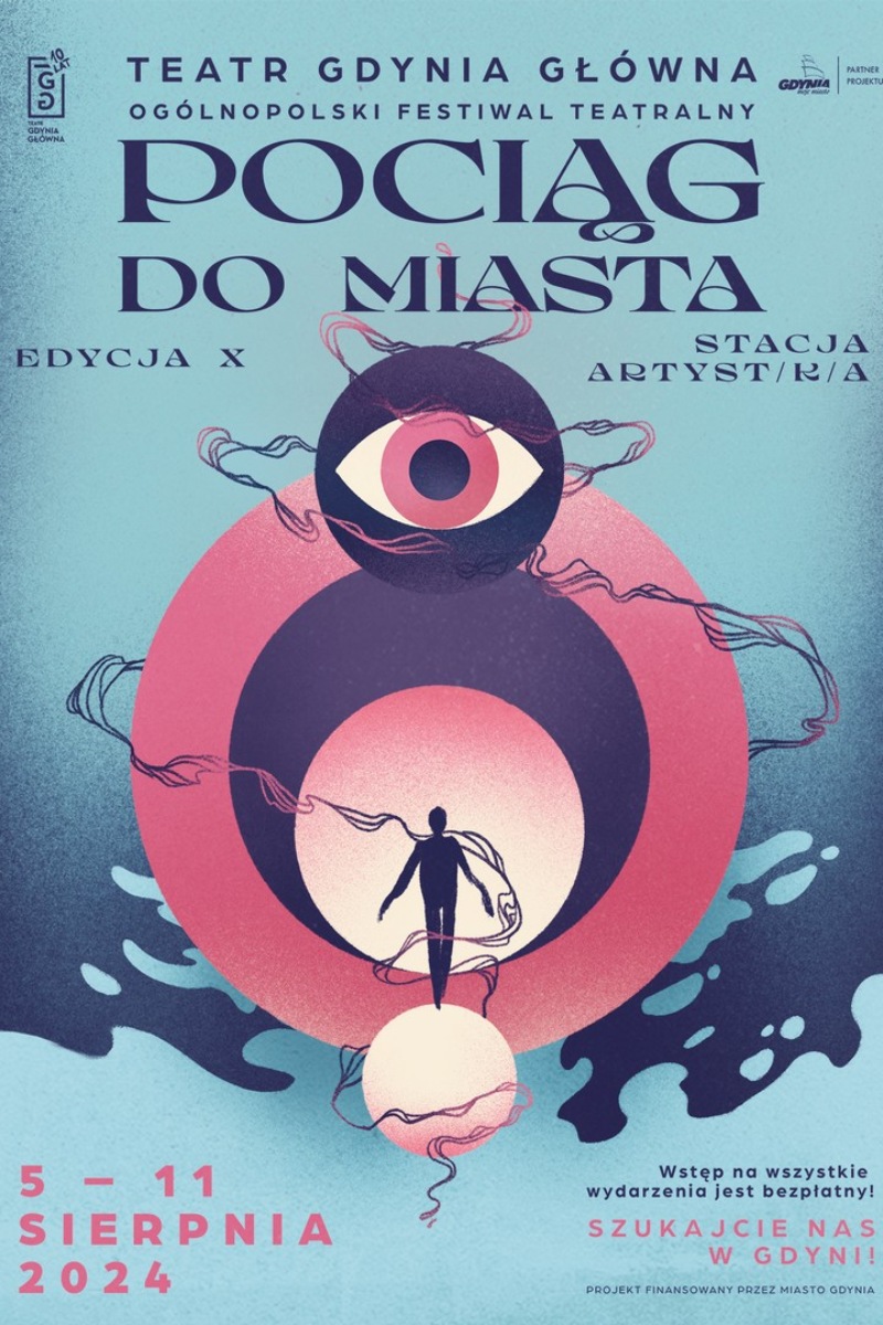 Plakat 10. edycji &bdquo;Pociągu do Miasta&rdquo; autorstwa Mishy Lesner (mat. prasowe)