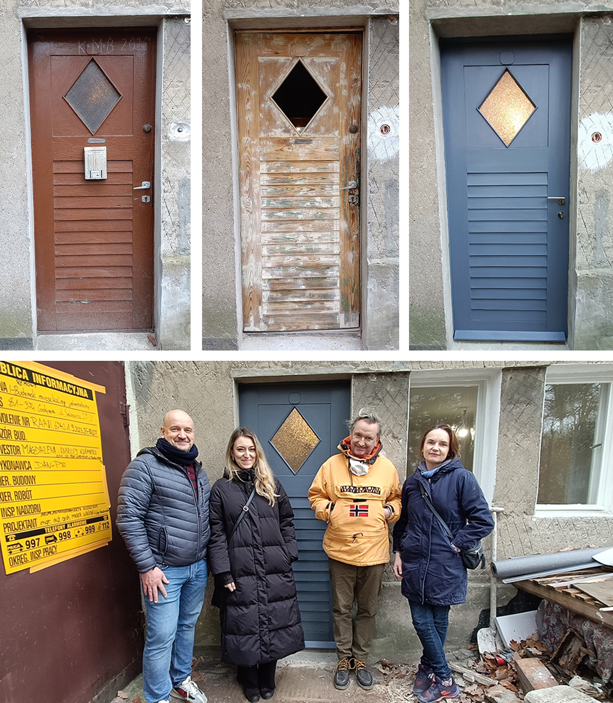 Drzwi przed po i w trakcie prac oraz przy odbiorze