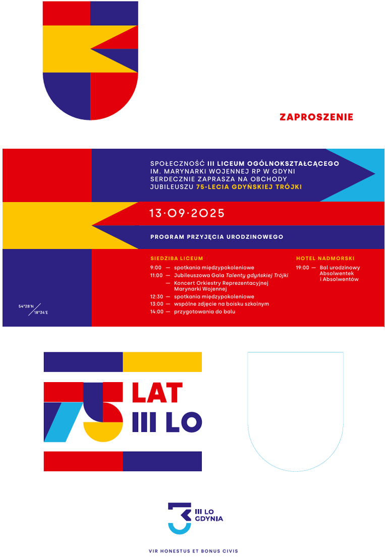 Zaproszenie z programem na jubileusz gdyńskiej Tr&oacute;jki