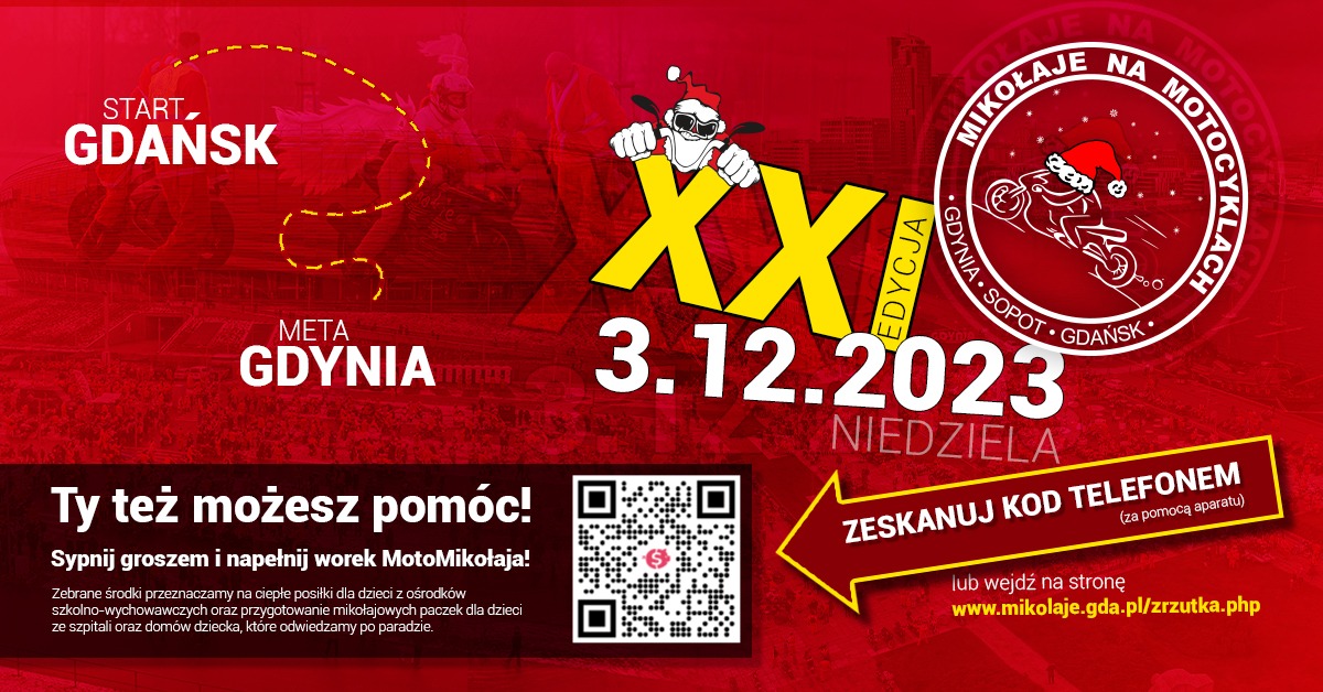 Grafika: &bdquo;Mikołaje na motocyklach&rdquo;