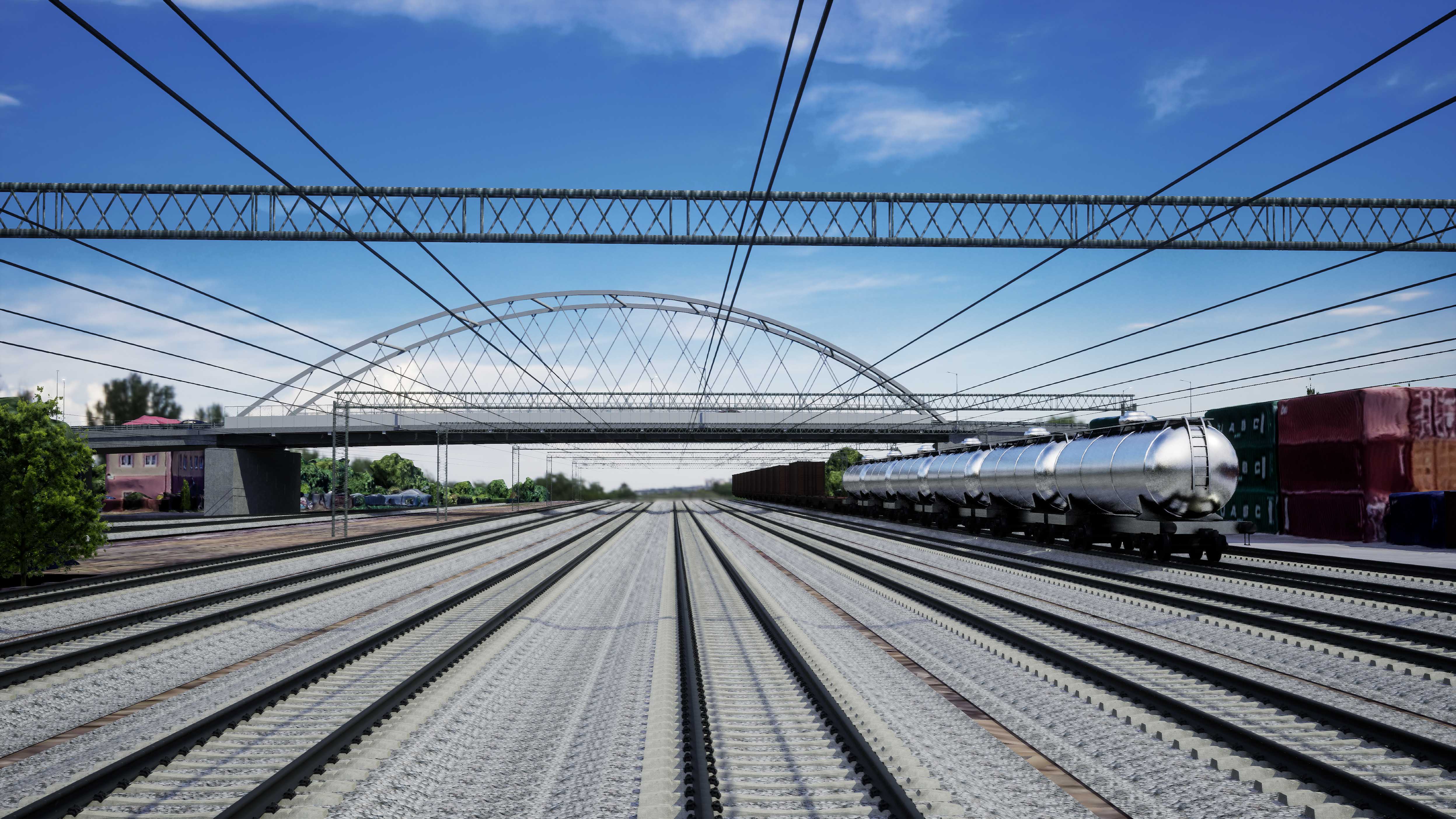 Powstanie wiaduktu wiąże się także z kolejowymi inwestycjami w poprawienie dostępu do Portu Gdynia dla towarowych pociąg&oacute;w, wiz. mat. wykonawcy / Strabag