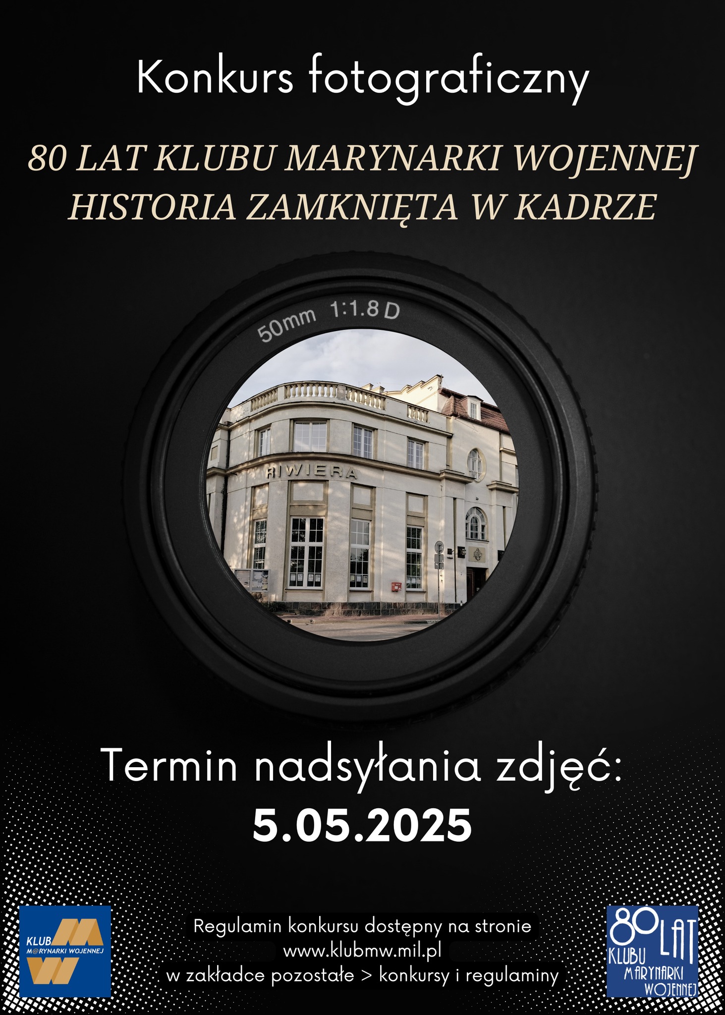 Plakat z informacjami o konkursie Klubu Marynarki Wojennej