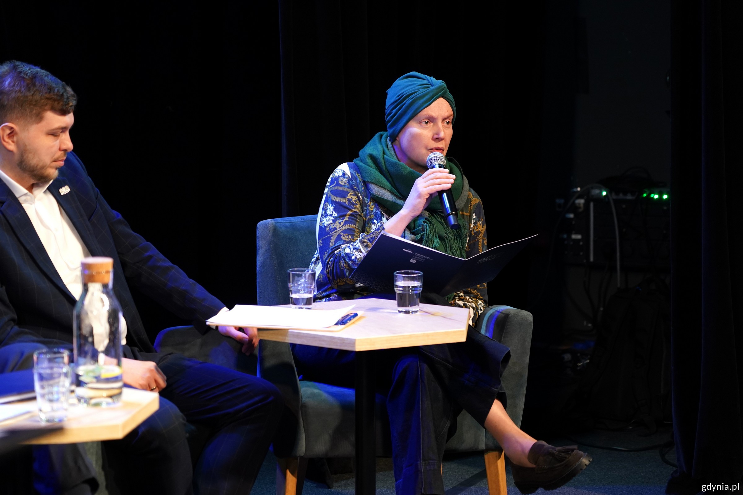 Maja Wagner, naczelniczka Wydziału Kultury UMG i Dominik Aziewicz, radny miasta Gdyni