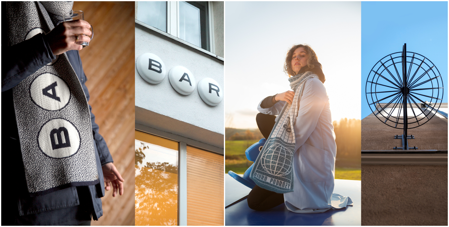 Kolekcja szalik&oacute;w z gdyńskimi projektami Traffic Design. Źr&oacute;dło: Pan tu nie stał