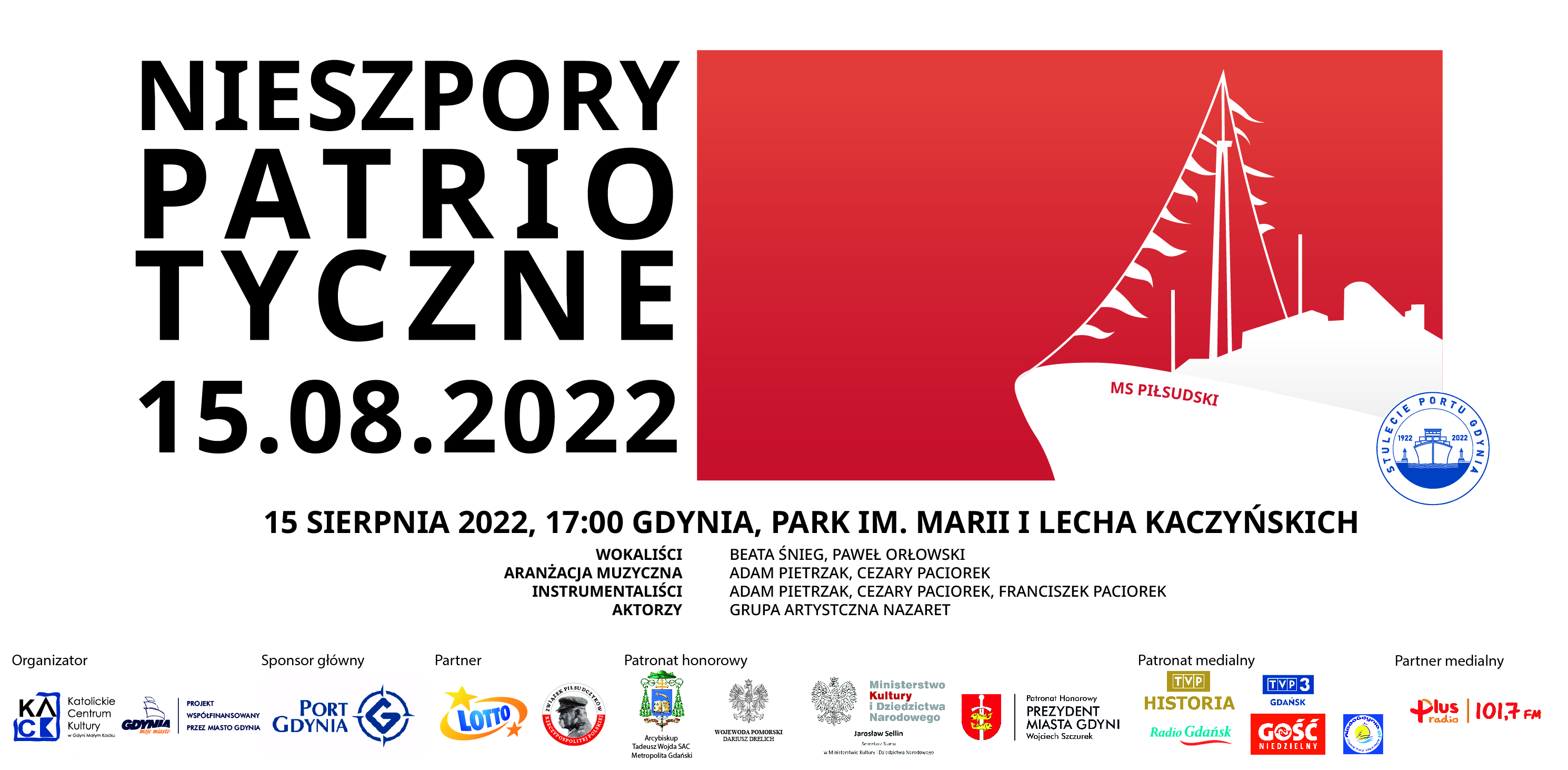 Grafika promująca koncert "Nieszpory patriotyczne 2022" // materiały prasowe stowarzyszenia KACK