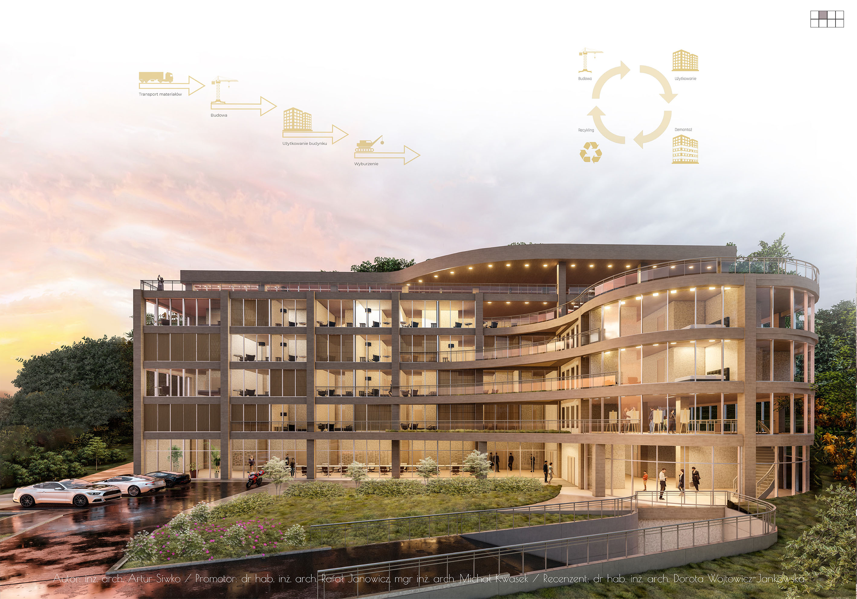 Artur Siwko &ndash; praca pt. &bdquo;Drewniane budownictwo modułowe. Rewitalizacja opuszczonego sanatorium w Gdyni Orłowie&rdquo; // autor: Artur Siwko, źr&oacute;dło: arch.pg.edu.pl