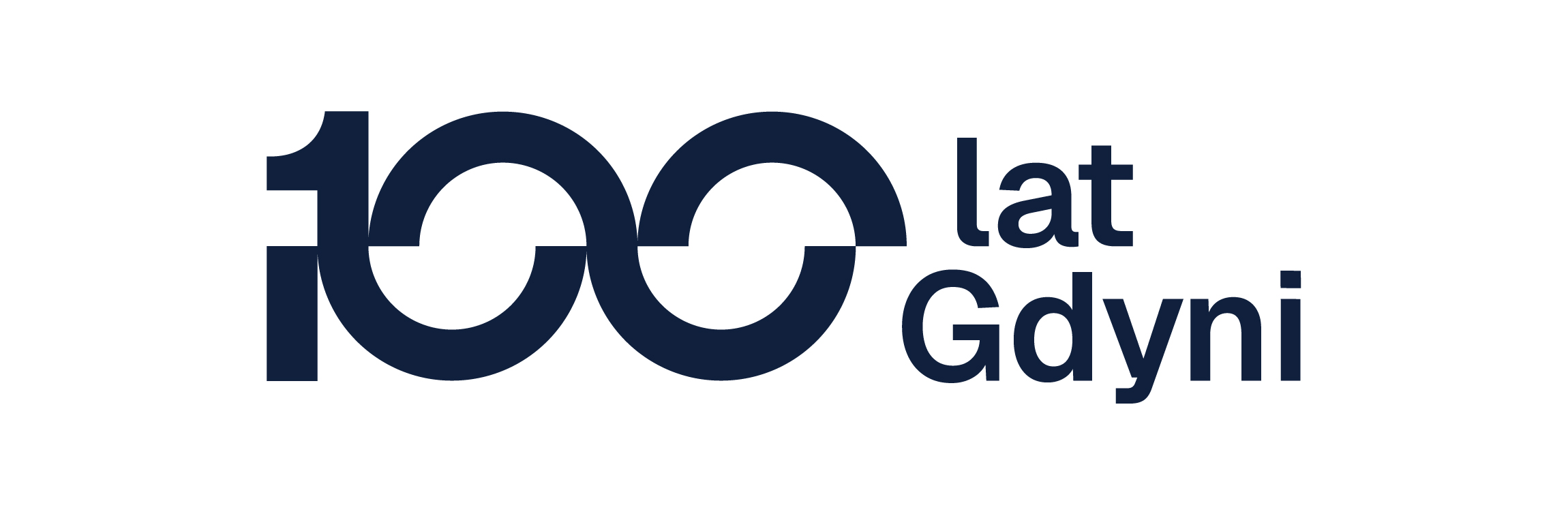 Projekt logo numer 1. Napis "100 lat Gdyni"