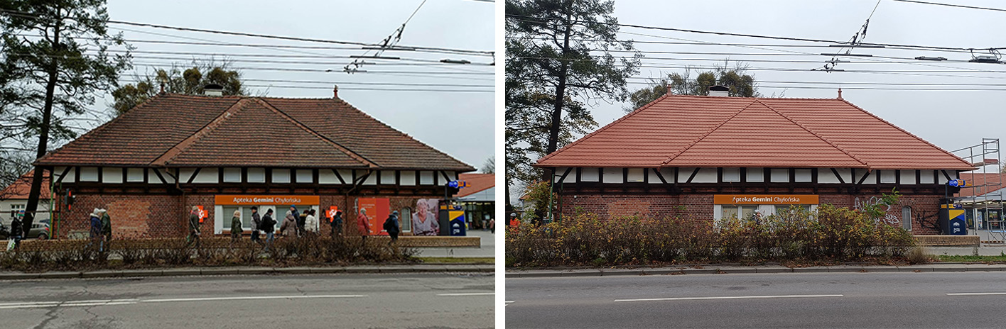 Stajnia przed i po wykonaniu prac