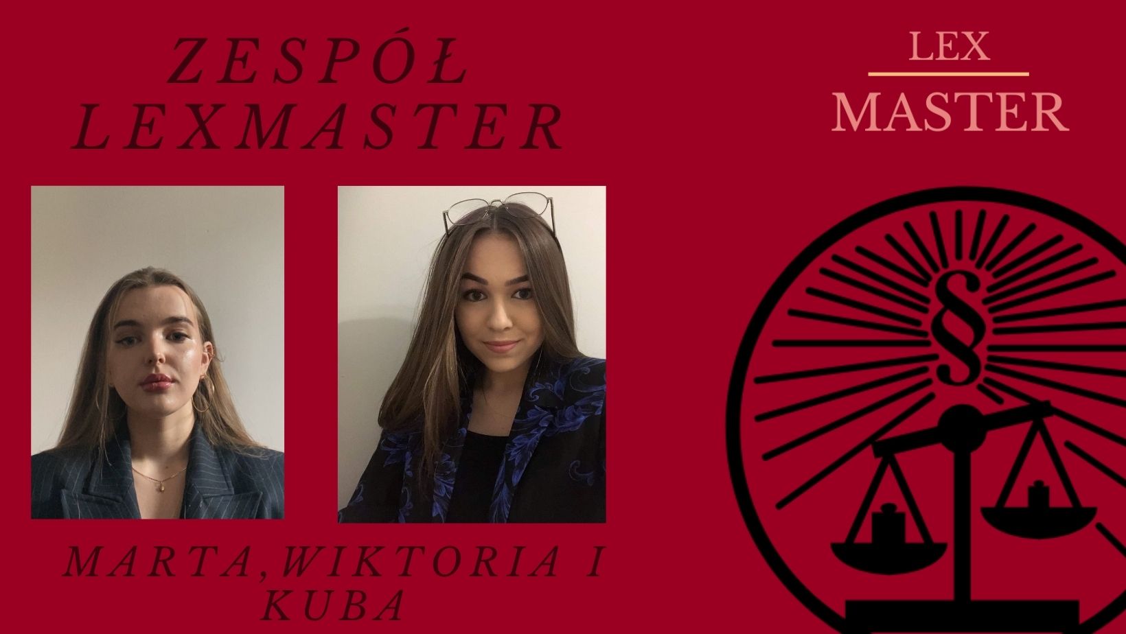 Zesp&oacute;l LEXmastera: Marta, Wiktoria i Kuba. Na zdj. dziewczyny i logo narzędzia. Mat. LEXmaster