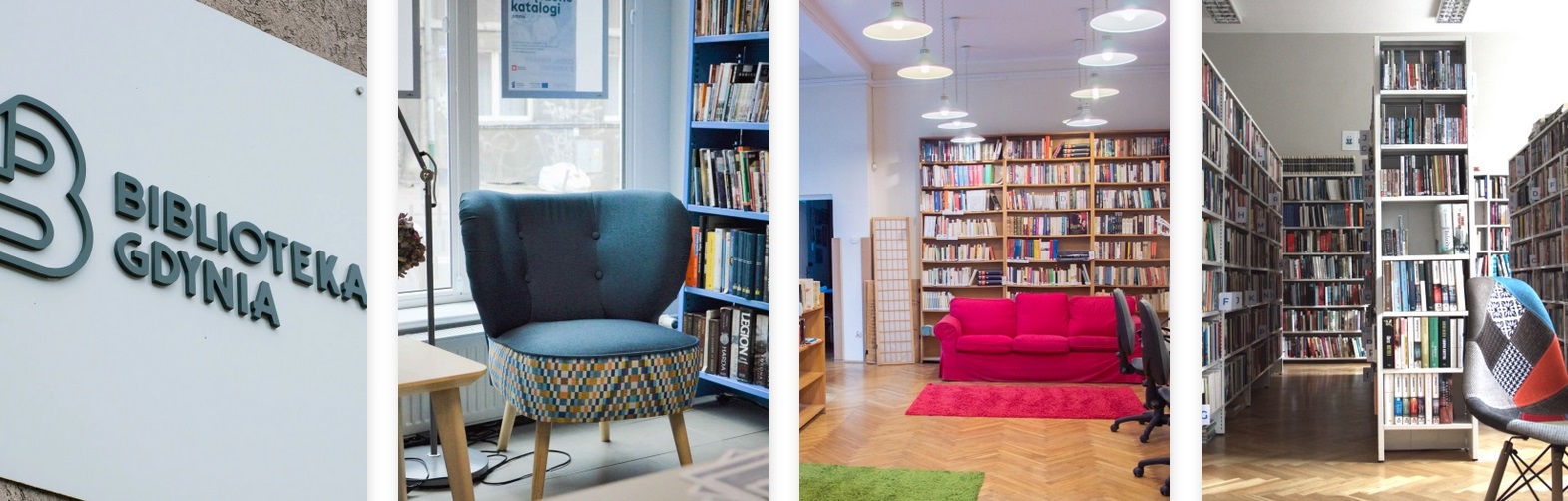 Nowoczesne oraz przejrzyste wnętrza Miejskiej Biblioteki Publicznej w Gdyni, oraz jej filii zachęcają mieszkańc&oacute;w do korzystania ze zbior&oacute;w,&nbsp;fot. bibliotekagdynia.pl