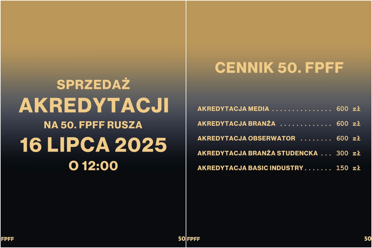 Grafika z informacjami, o kt&oacute;rych jest mowa w tekście: typy akredytacji na FPFF i ich ceny