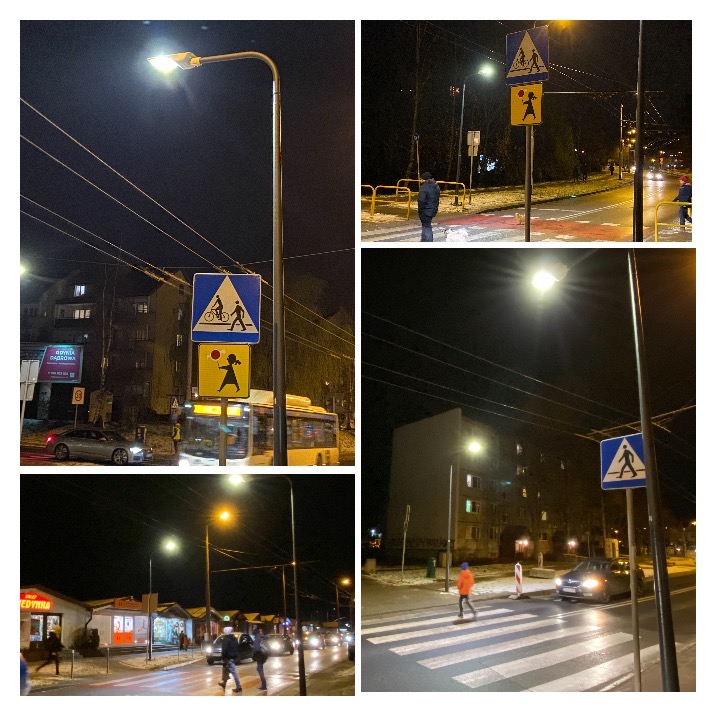 Nowe oświetlenie przejść dla pieszych na Dąbrowie/ fot. ZDiZ