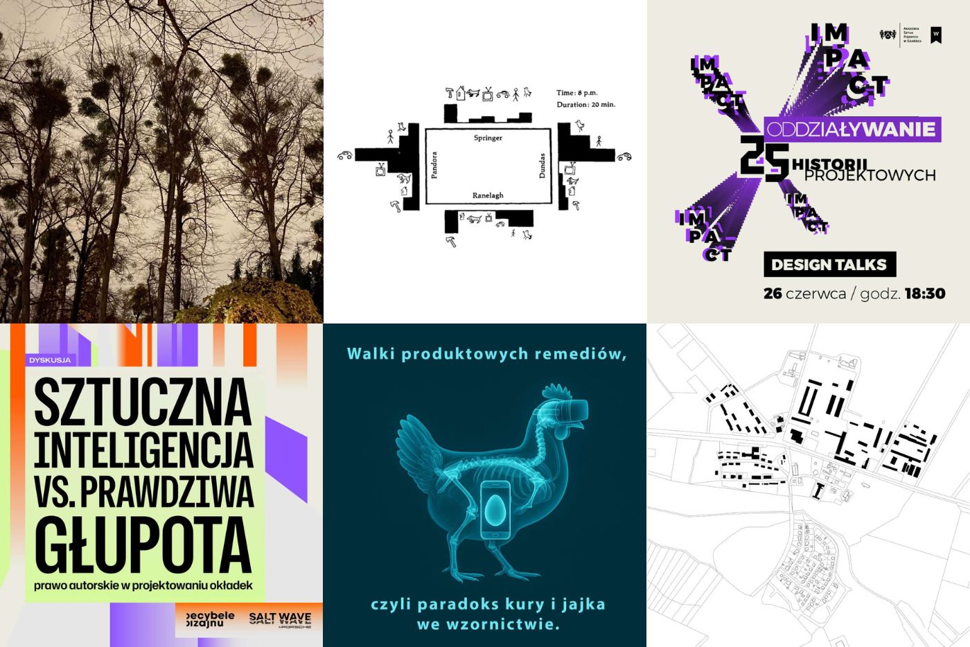 Plakaty promujące wykłady podczas Gdynia Design Days