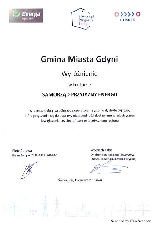  Wyr&oacute;żnienie zostało przyznane w trakcie konferencji &bdquo;Energetyczne wyzwania samorząd&oacute;w&rdquo;.