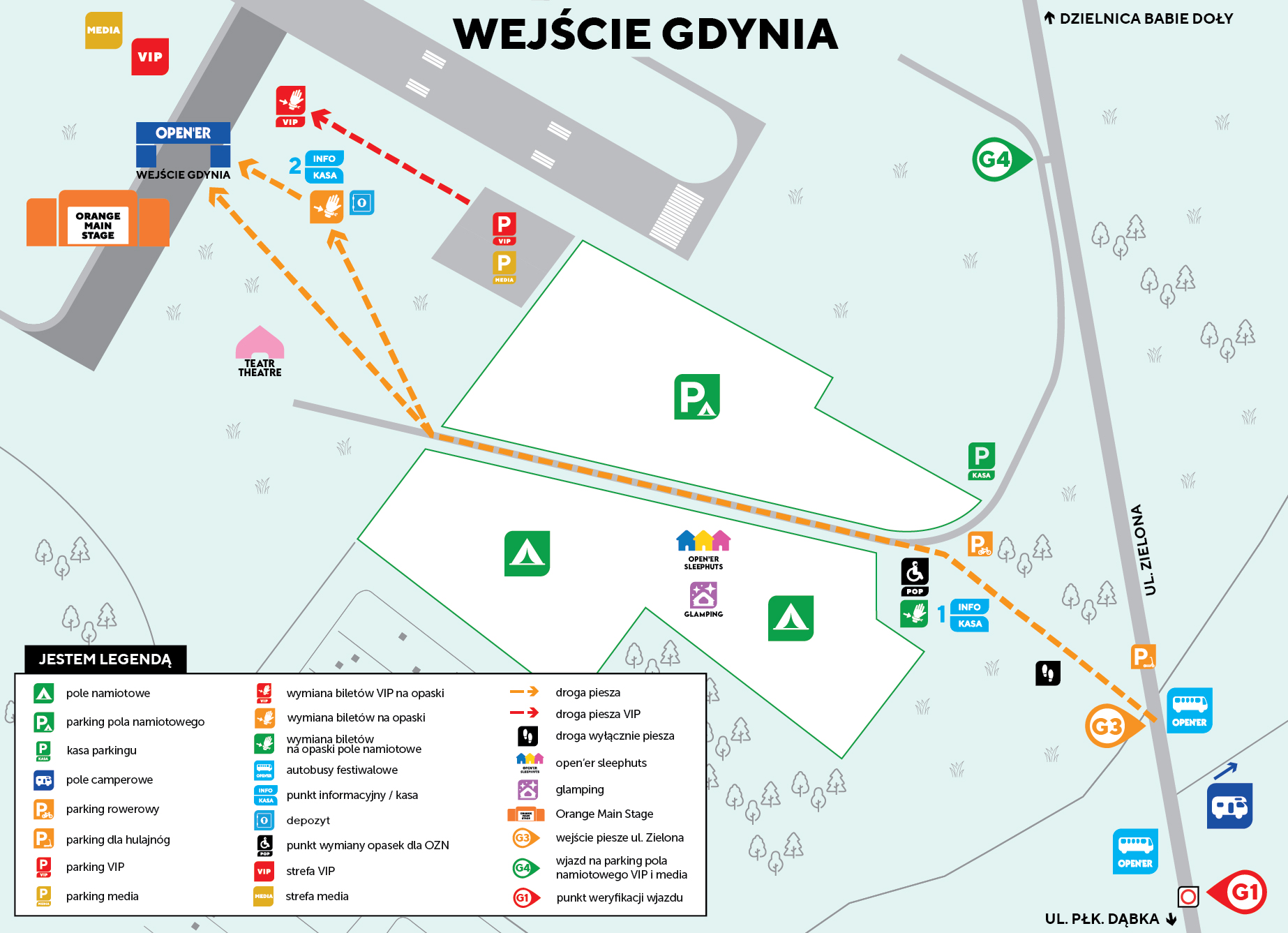 Mapka wejścia na teren festiwalu od strony Gdyni (fot. Alter Art)