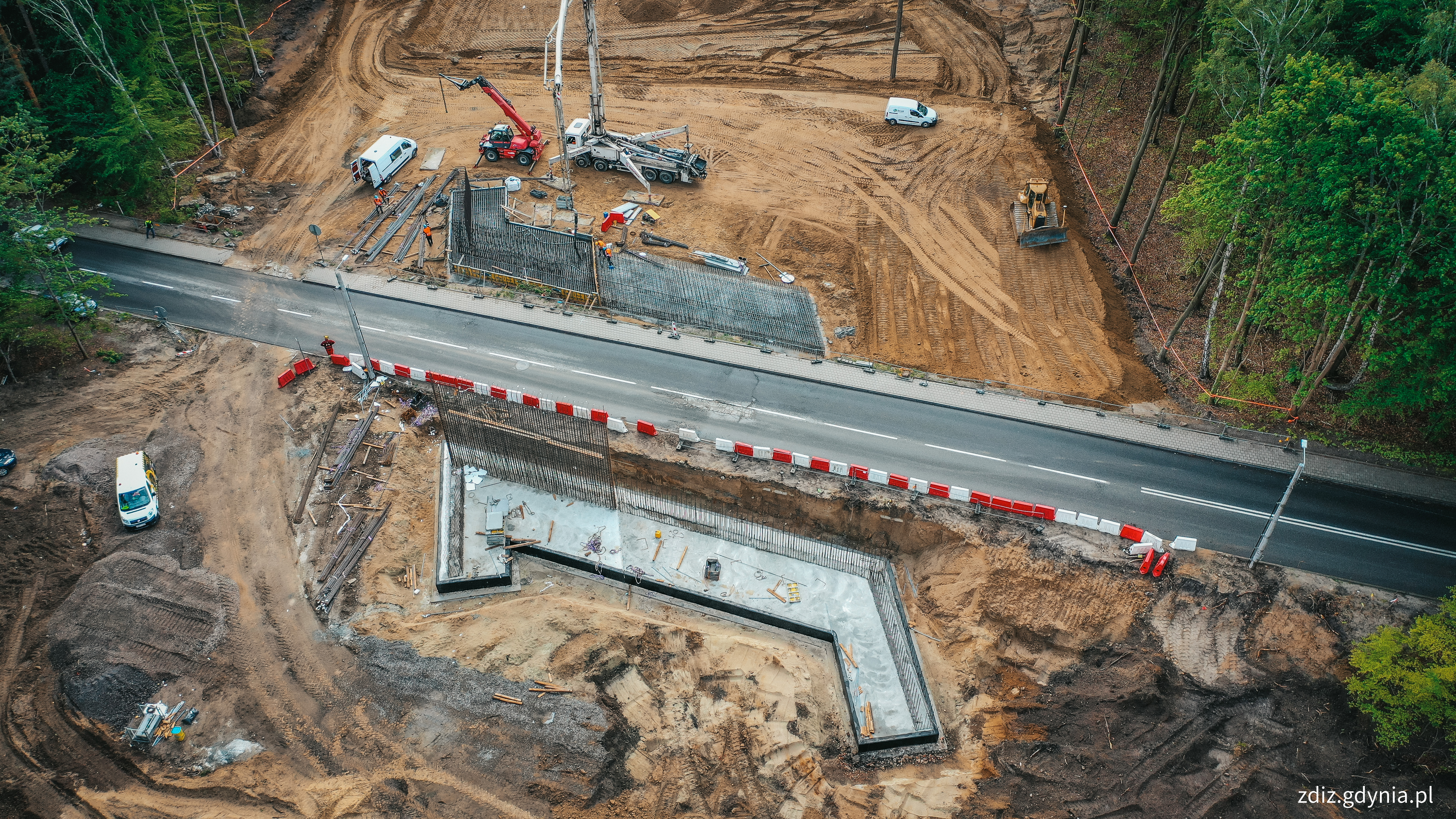 budowa Obwodnicy Witomina, widok prac z lotu ptaka // fot. M.Mielewski/ZDIZ Gdynia