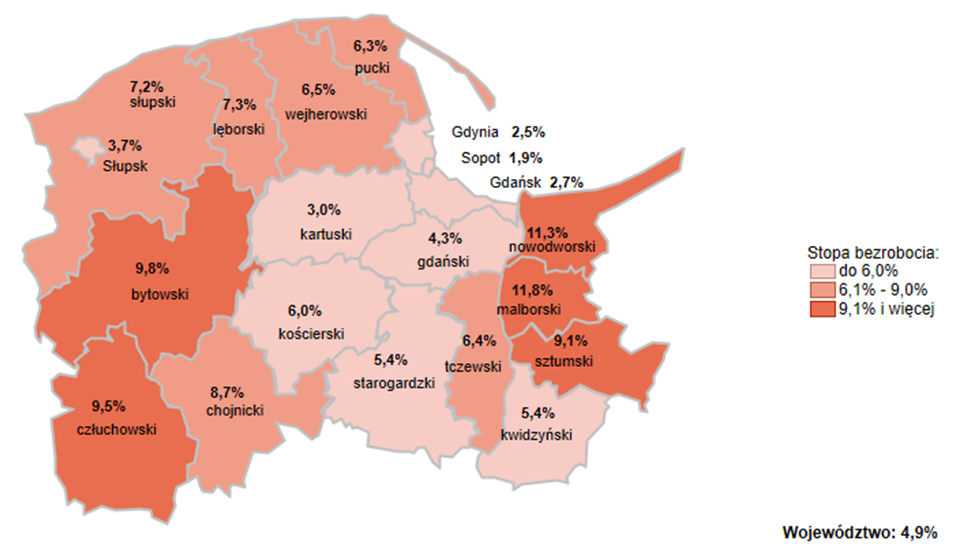 Oporacowanie: Samorząd Wojew&oacute;dztwa Pomorskiego na podstawie danych z GUS