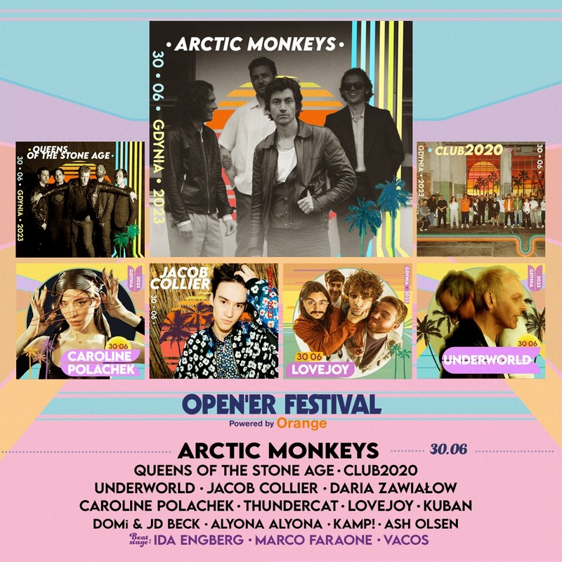 Plakat prezentujący artyst&oacute;w, kt&oacute;rzy zagrają trzeciego dnia festiwalu, czyli w piątek, 30 czerwca // fot. materiały prasowe