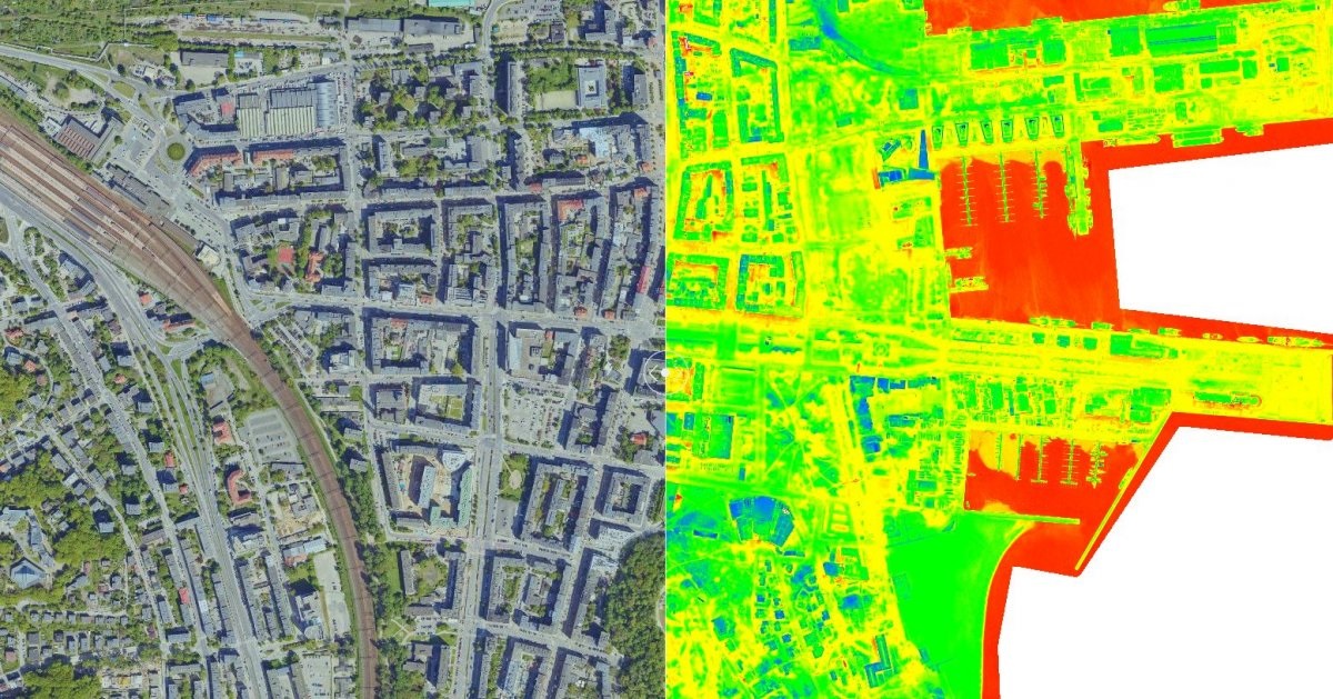 Mapa termowizyjna Gdyni, źr&oacute;dło: gdynia.pl