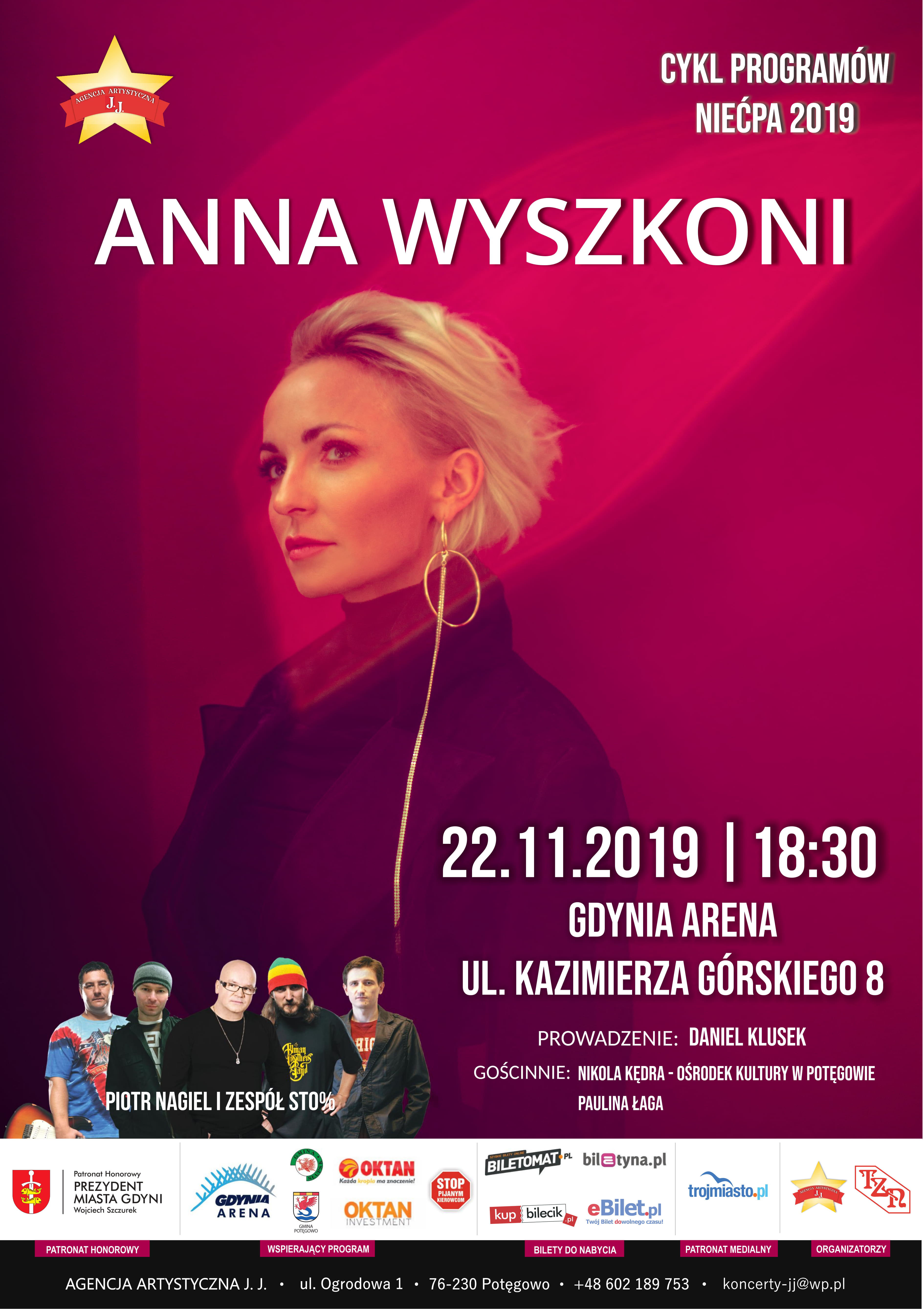 plakat koncertu Anny Wyszkoni w ramach wydazrenia NIEĆPA 2019