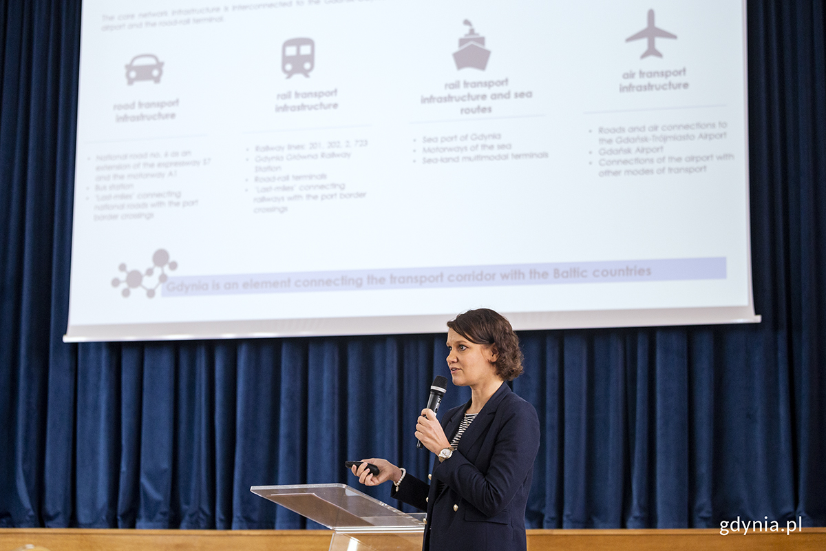 Prezentacja wiceprezydent Gdyni ds. gospodarki Katarzyny Gruszeckiej-Spychały. Fot. Przemysław Kozłowski