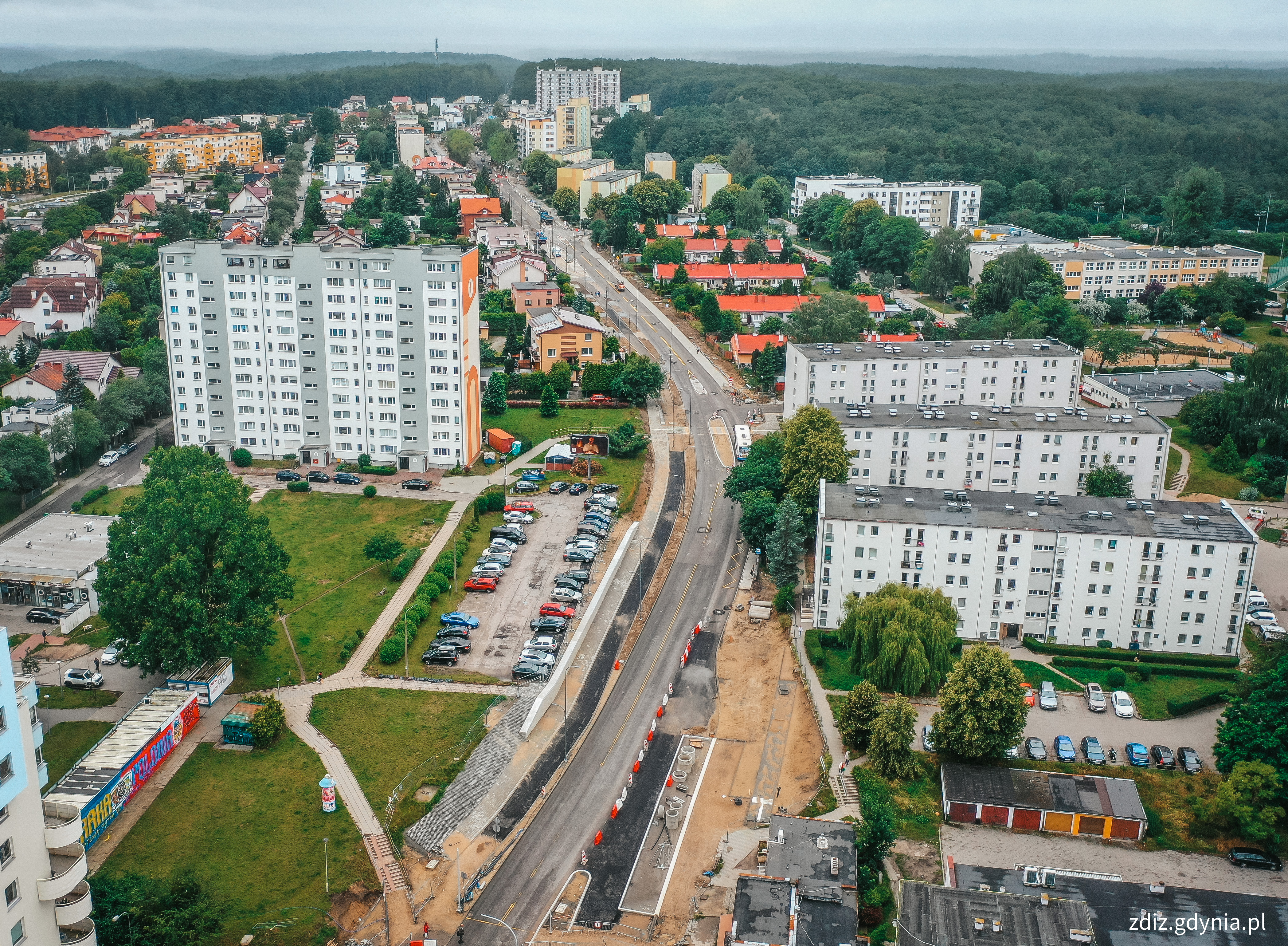 rozbudowywana ul.Chwarznieńska // fot.M.Mielewski// ZDIZ Gdynia