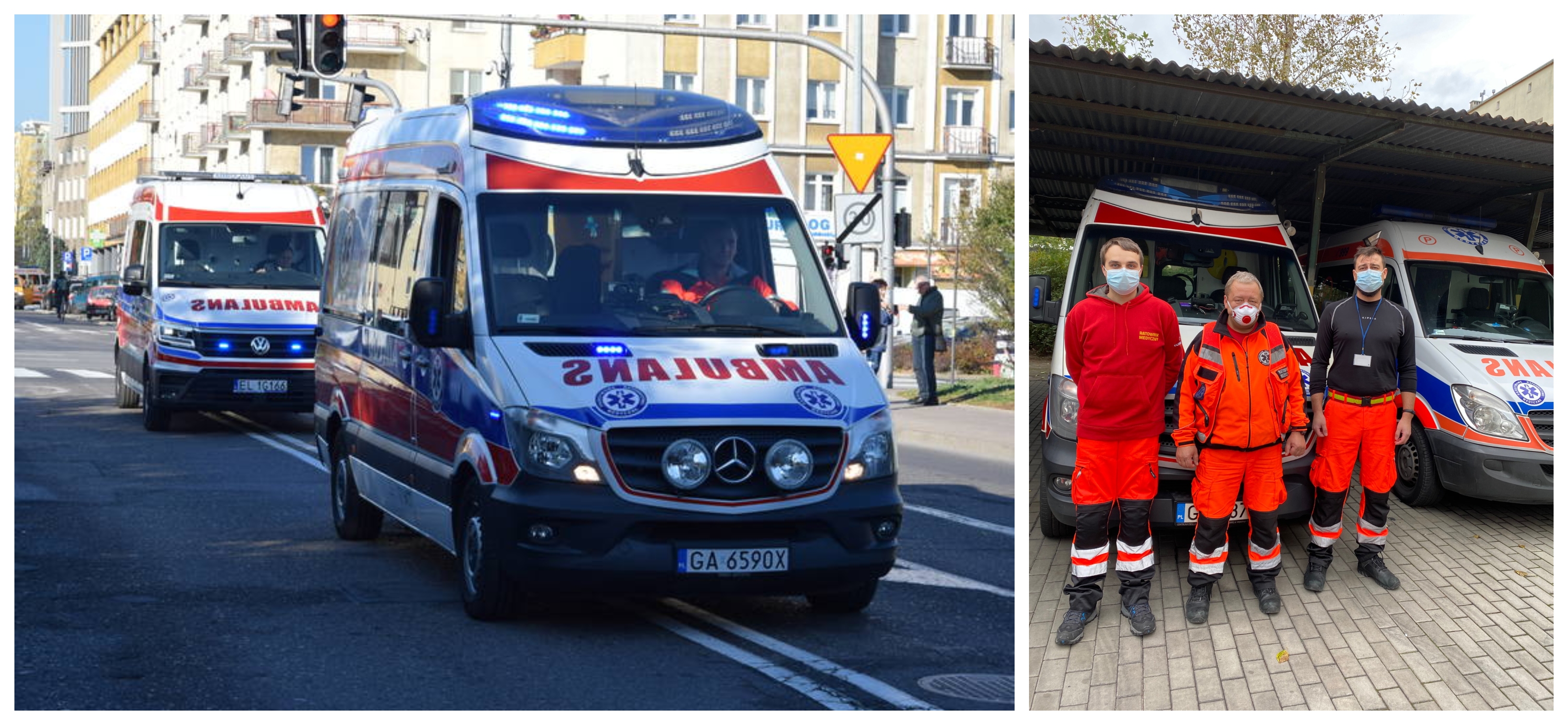 Gdyńscy ratownicy medyczni przed ambulansem. Fot. Miejska Stacja Pogotowia Ratunkowego w Gdyni 