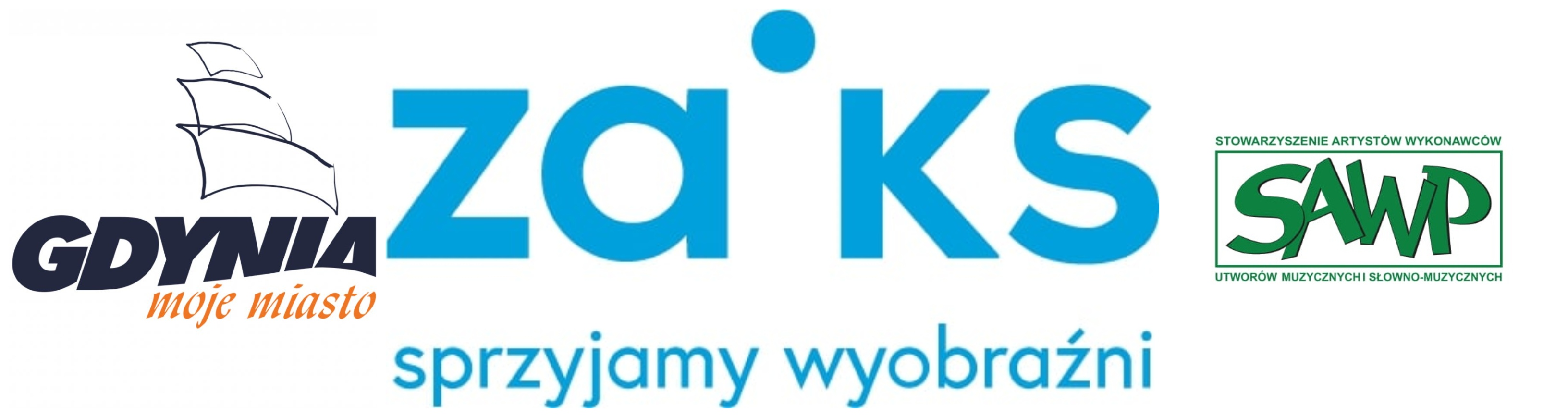 Logo sponsor&oacute;w: Gdynia, ZAIKS, SAWP. Mat. prasowe.
