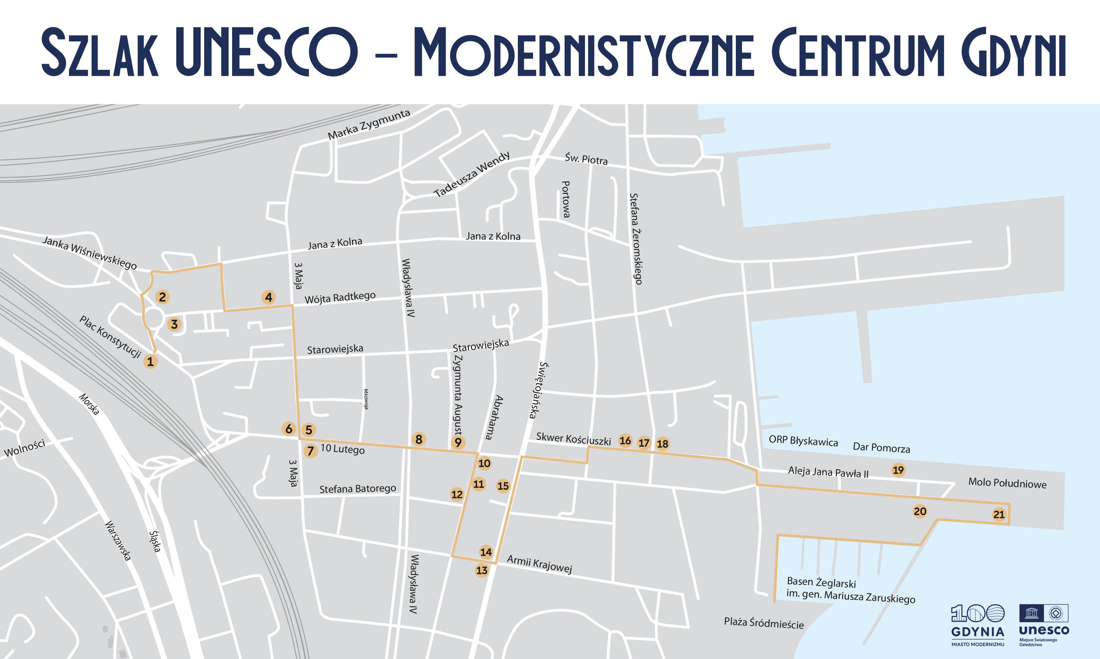 Mapa szlaku UNESCO