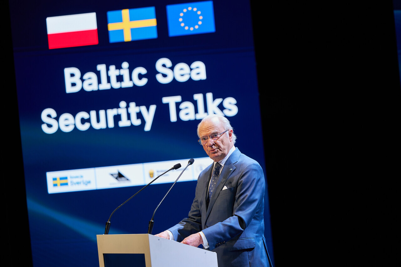 Kr&oacute;l Karol XVI Gustaw podczas konferencji Baltic Sea Security Talks (fot. Jan Rusek/gdansk.pl) 