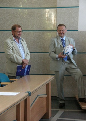 Prezydent Gdyni i rugbyści, prezes Zając, foto: Dorota Nelke