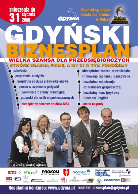 Plakat konkursu Gdyński Biznesplan 2008