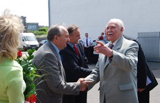 Prezydent Ryszard Kaczorowski z wizytą w Gdyni, powitanie przed Muzeum Motoryzacji, foto: Dorota Nelke