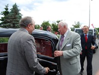 Prezydent RP Ryszard Kaczorowski z wizytą w Gdyni, podjazd na Skwer Kościuszki, foto: Dorota Nelke