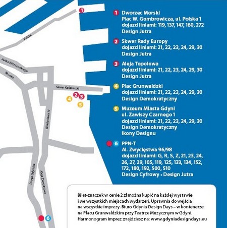 Gdynia Design Days - mapka, fot.: Dorota Nelke