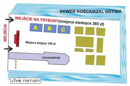 Plan sytuacyjny koncertu Erica Claptona