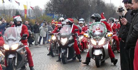 Mikołaje na motocyklach - 7 grudnia 2008, fot.: Małgorzata Omachel-Kwidzińska
