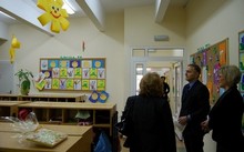 otwarcie rozbudowanej części Przedszkola Samorządowego Nr 13 - szatnia, fot.: Dorota Nelke