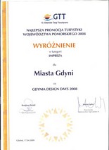 Gdynia nagrodzona na 12. Gdańskich Targach Turystycznych - wyróżnienie w kategorii impreza za Gdynia Design Days