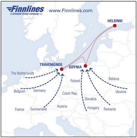 Finnstar - mapka połączeń