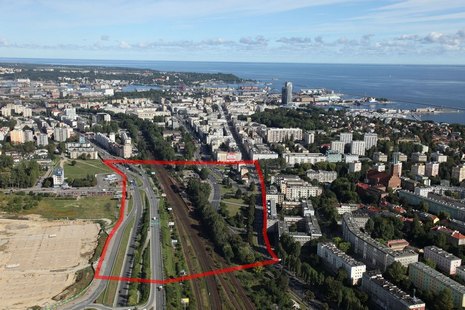 Lokalizacja inwestycji - zdjęcie węzła Św. Maksymiliana z lotu ptaka