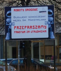 Roboty informują o robotach drogowych