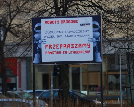 Roboty informują o robotach drogowych