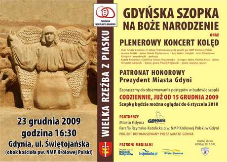 Szopka bożonarodzeniowa z piasku - plakat
