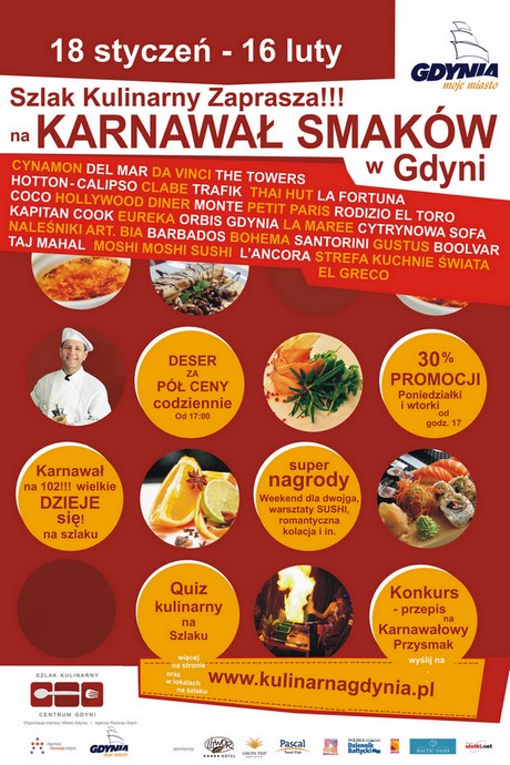 Karnawał smak&oacute;w na szlaku kulinarnym - plakat