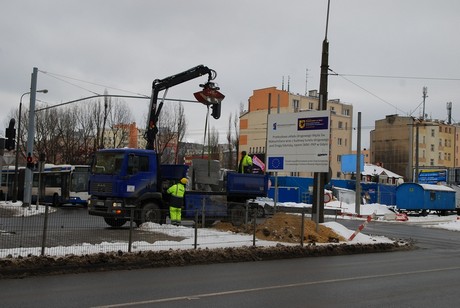 Przebudowa Węzła Świętego Maksymiliana -styczeń 2010, fot.: Krzysztof Romański