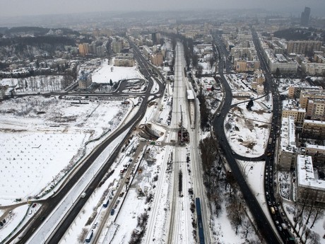 Przebudowa Węzła Świętego Maksymiliana -styczeń 2010, fot.: Kacper Kowalski