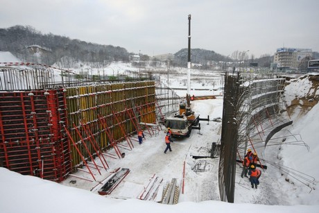 Przebudowa Węzła Świętego Maksymiliana -styczeń 2010, fot.: Bartosz Pietrzak